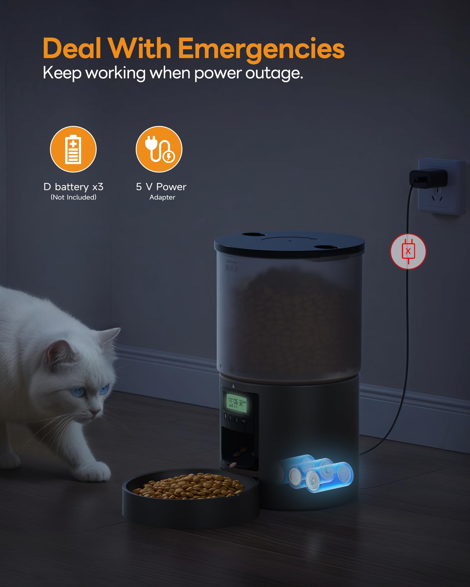 Mangiatoia automatica per gatti da 6 l, con programma di alimentazione, timer – 10s reputazione per cibo – Ciotola con mangiatoia automatica – Mangiatoia automatica – Mangiatoia automatica per gatto