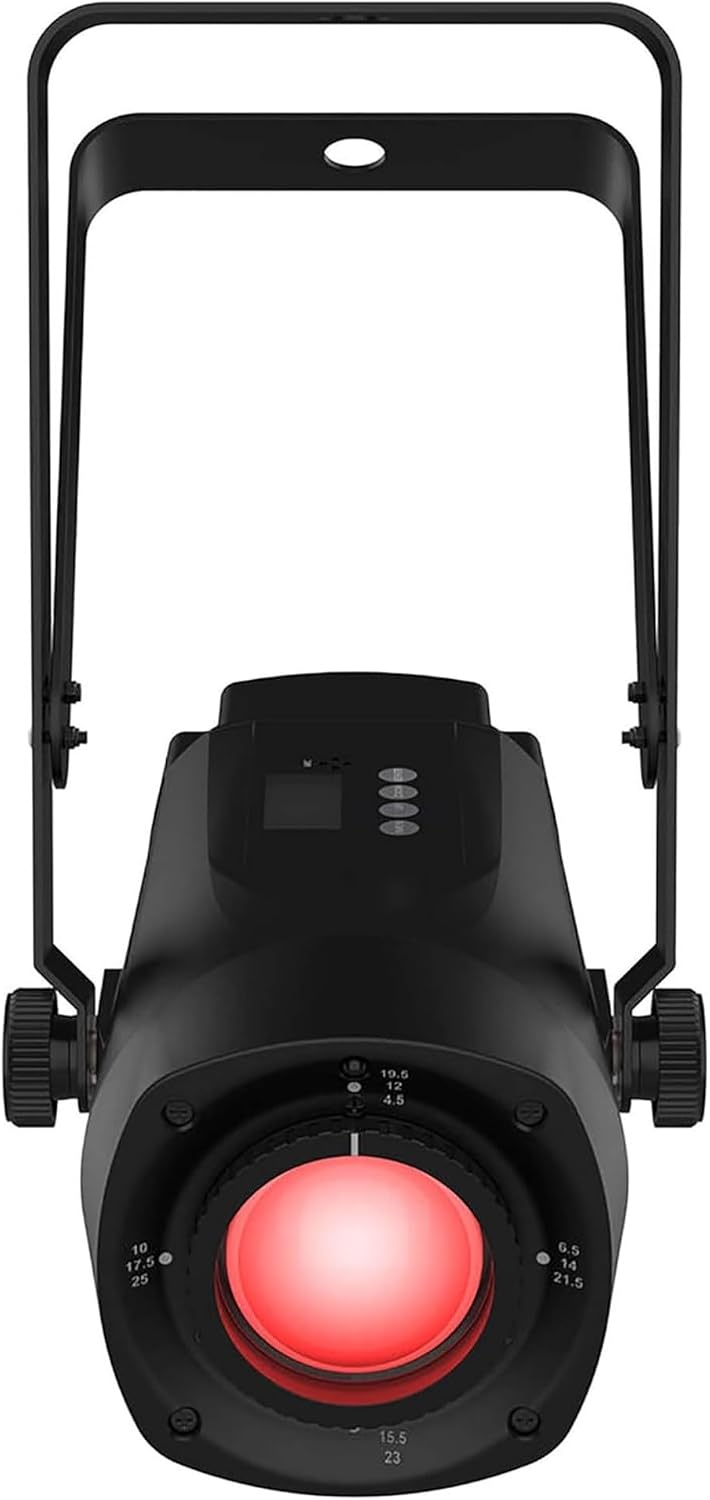 CHAUVET DJ – PinSpot Q1Z ILS Compact LED Pinspot Light | 20W RGBW Quad-Color, Manual Zoom, OLED Display | ILS Instant Light Shows | IRC-6 Remote & ILS Command Compatible | DMX Control
