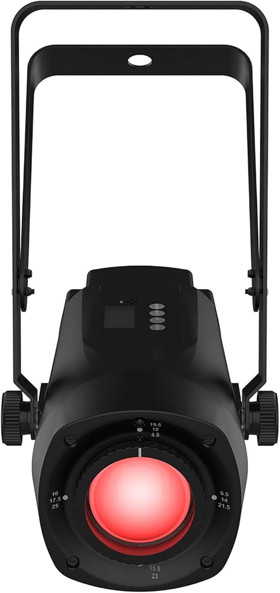 CHAUVET DJ PinSpot Q1Z ILS Compact LED Pinspot Light | 20W RGBW Quad-Color, Manual Zoom, OLED Display | ILS Instant Light Shows | IRC-6 Remote & ILS Command Compatible | DMX Control