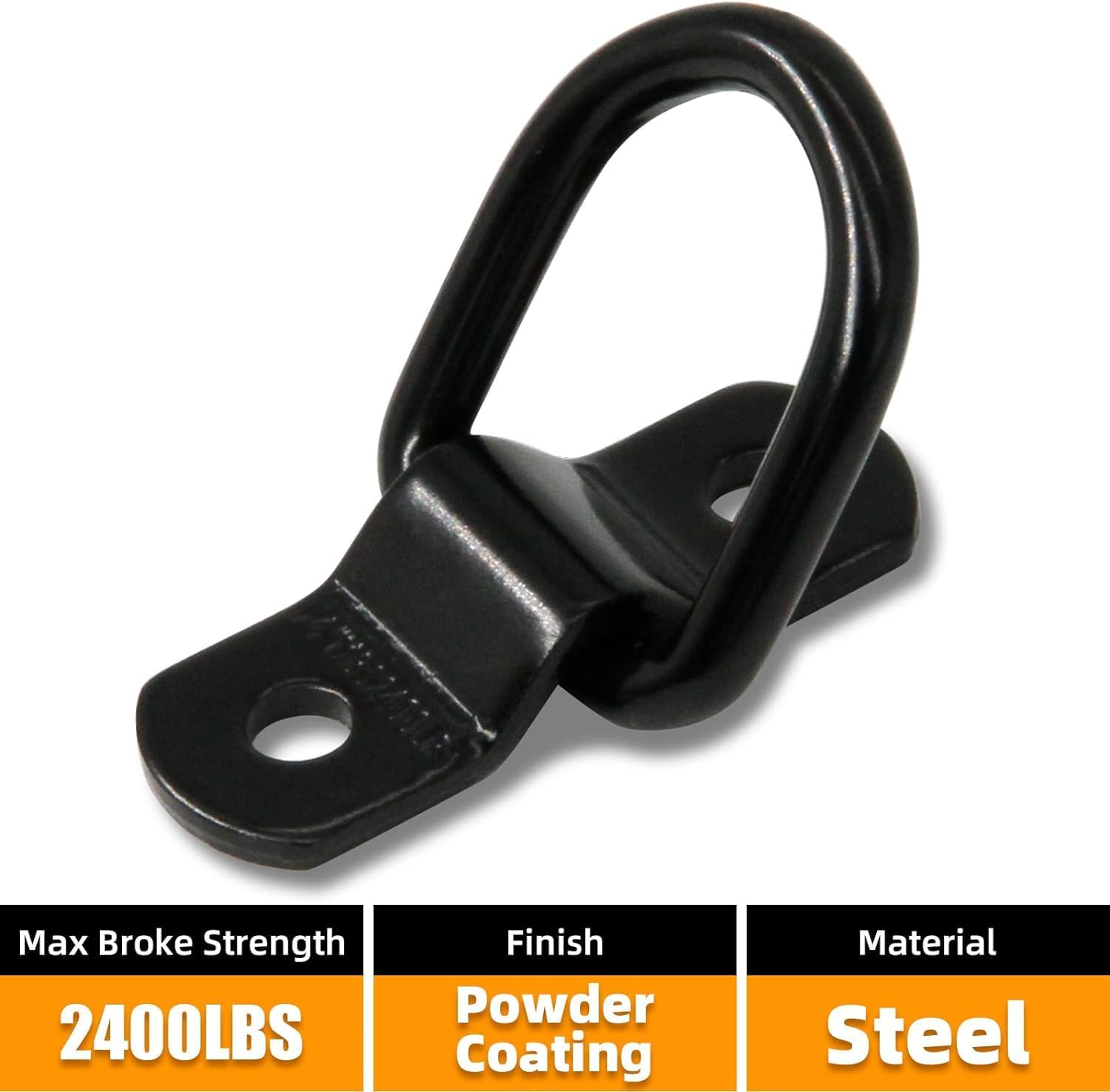 24 PCS D Rings Tie Down Anchors Hooks, Heavy Duty 1/4" D Lashing Ring Cargo Tie Down Anchors for Trailer, Trucks RV Camper Van Boats Surface Mount, 2400 Pound Capacity