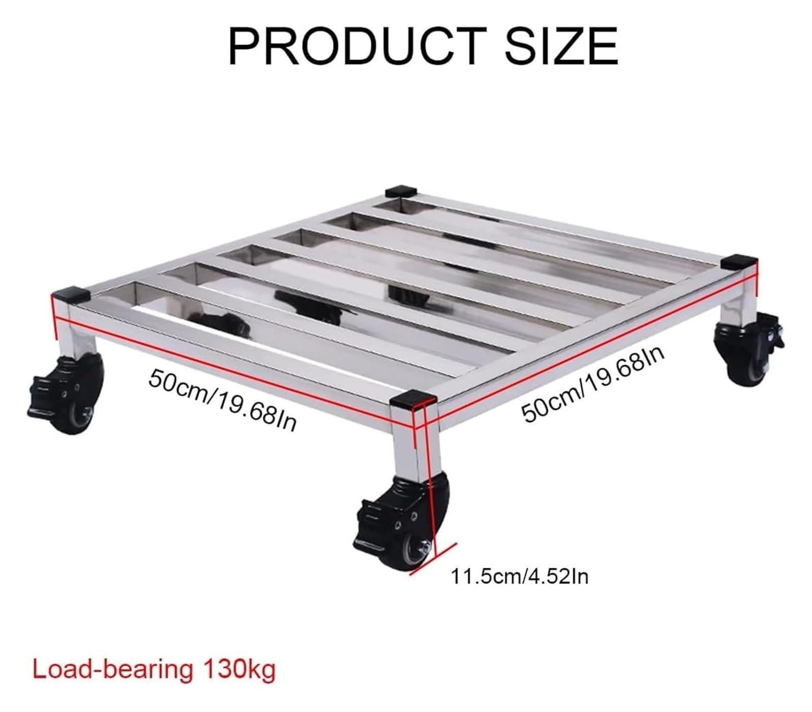 Pflanzenroller Mit feststellbaren Lenkrollen, Topfpflanzenständer, Pflanzenwagen auf Rädern, for drinnen und draußen, robuster Blumentopf-Caddy(50cm(20in))