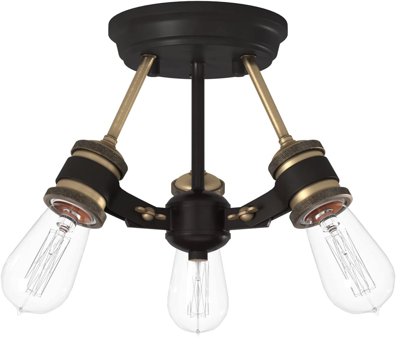 DESIGNERS FOUNTAIN Miles 3-Light Semi Flush Mount Ceiling Light, Vintage Bronze, 91011-VB