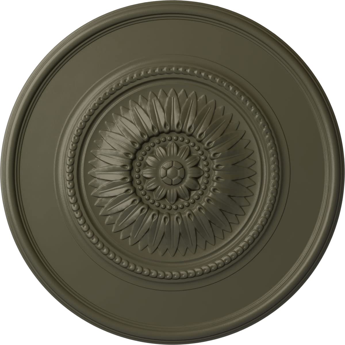Médaillon de plafond Wigan Ekena menuiseries en cuivre antique pour lustre
