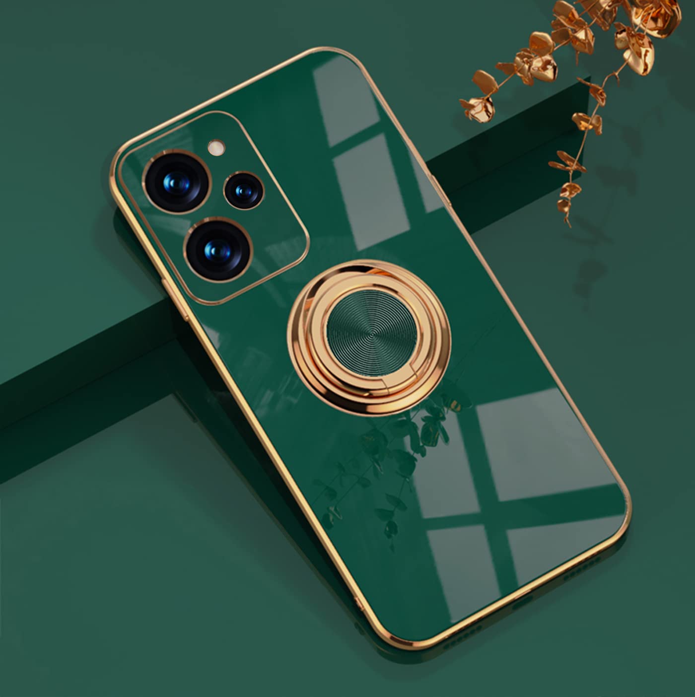 Custodia Per Xiaomi Poco X5 Pro 5G Con Anello Porta Dito E Supporto 360° - Cover Sottile Antiurdo In Silicone TPU/PC - Blu - 2