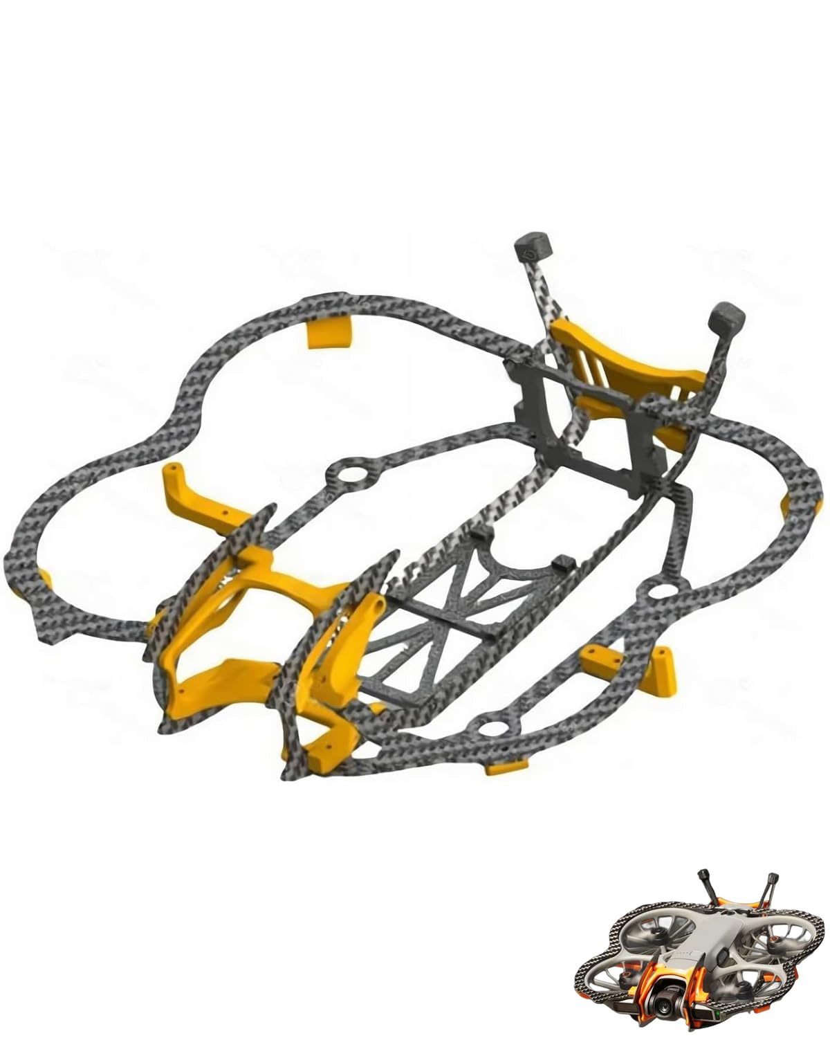 Kit di protezione armatura in fibra di carbonio compatibile con DJI Neo 2 - Cover leggera resistente agli urti con giunto cardanico ed elica per accessori drone Neo 2 (arancione)