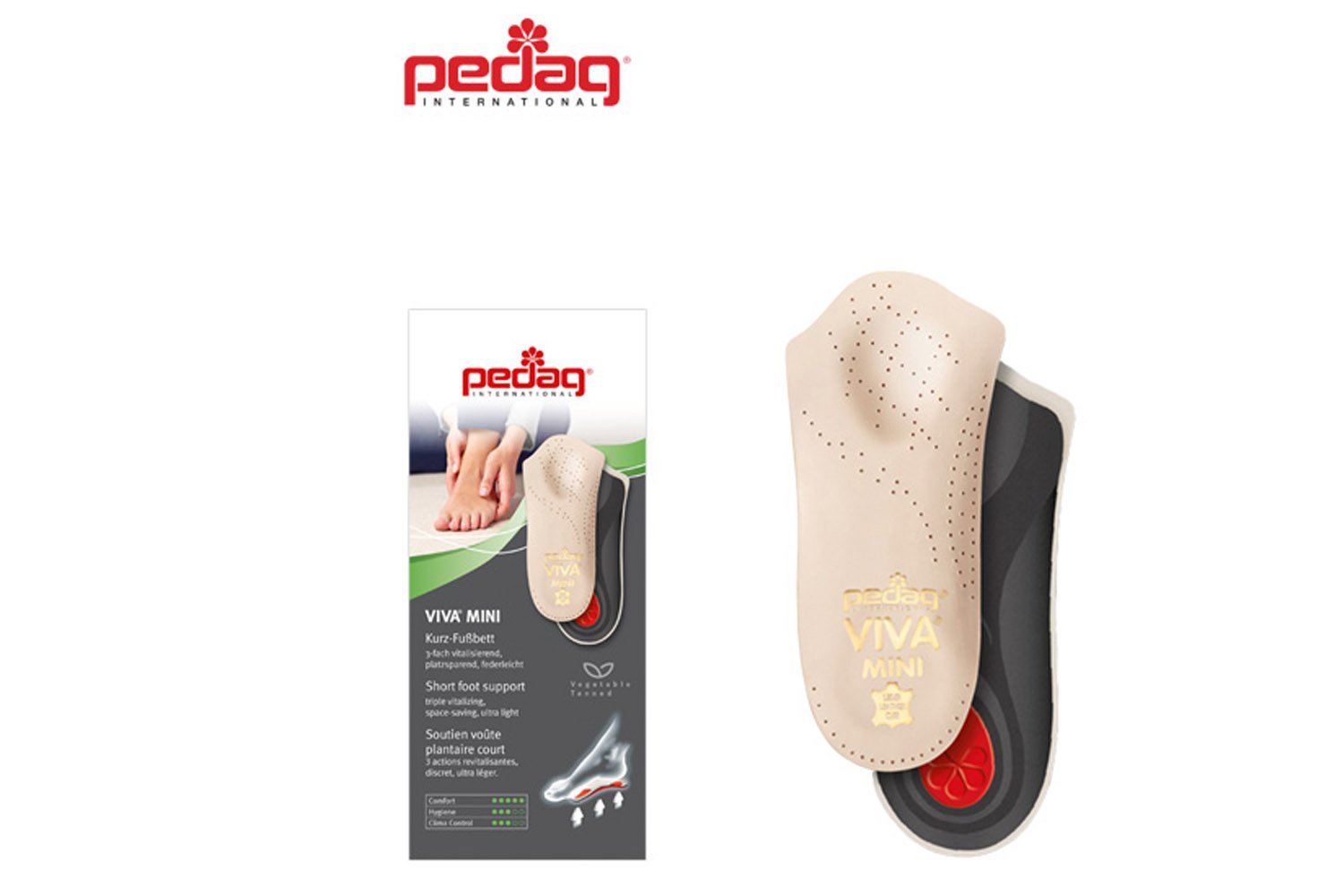 Pedag - Viva Mini - skórzana wkładka krótka, rozmiar: 45