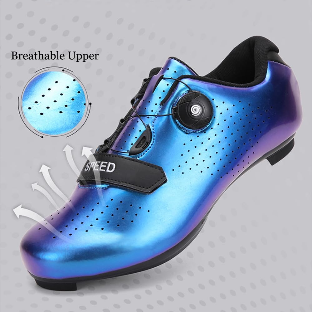 Fansu Zapatillas de Ciclismo para Hombre Mujer, Unisex MTB Zapatos Bicicleta de Carretera Cordones Giratorios Exterior Compatibles SPD & SPD-SL Zapatillas de Bicicleta con Look Lock Tabs 36-47 EU