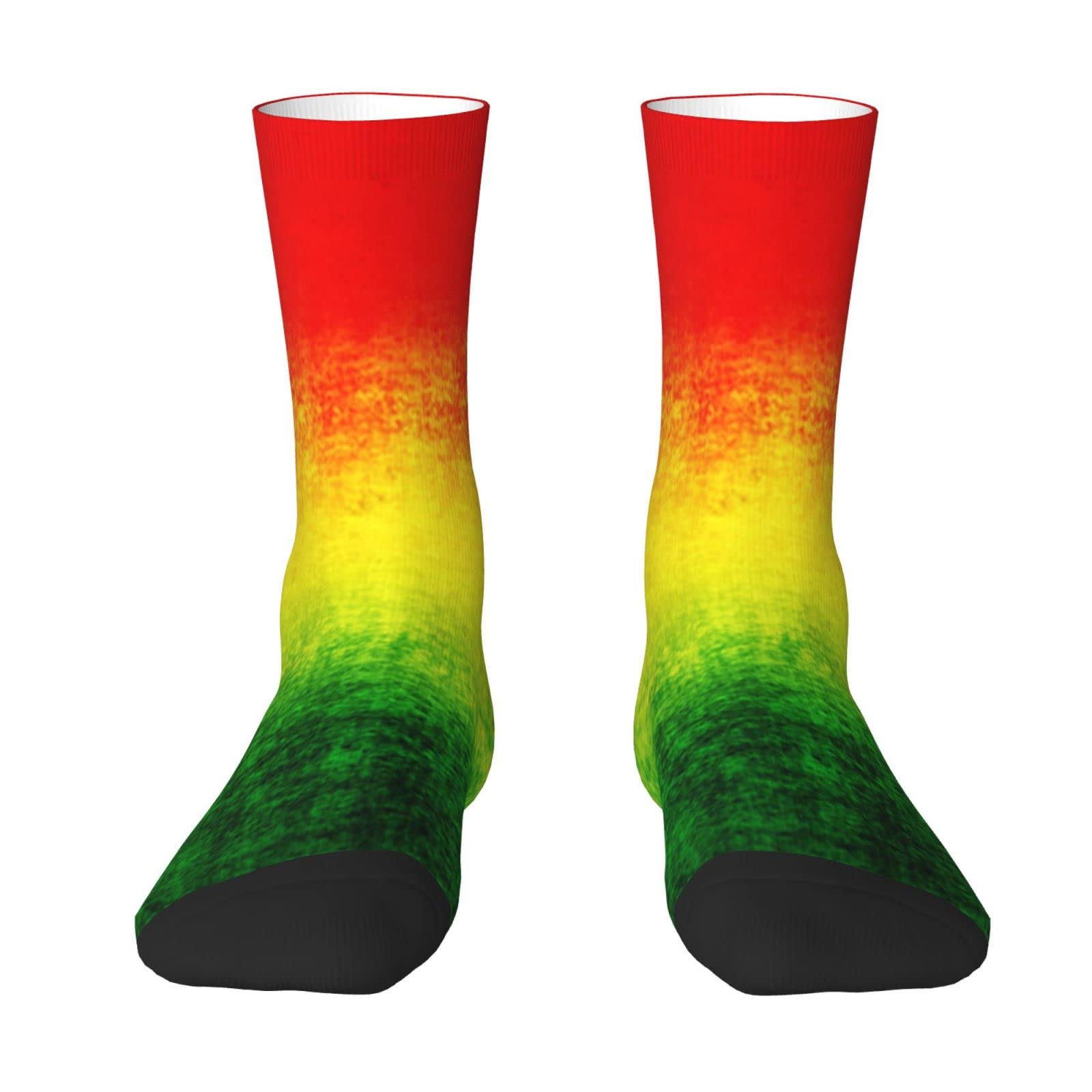 Oudrspo Large Feature Rasta Grunge Women Men Crew Socks Cushioned Crew Socks Athletic Compression Socks