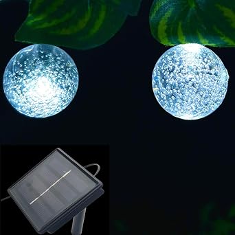 Solar String Lights Outdoor Waterproof, 36FT 60 LEDs 8 Modes Solar Fairy Crystal Globe Christmas String Lights for Holiday Party Gardens Backyard Wedding