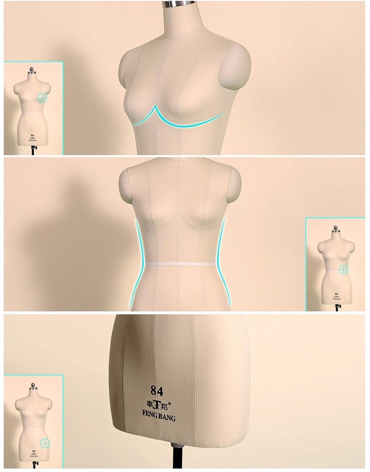 Amazon.co.jp: 女性用裁縫マネキン、女性用ドレスフォーム、レディ