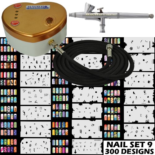 Master Airbrush Model G34 Airbrushing System with Model C14G Gold Heart Shape.