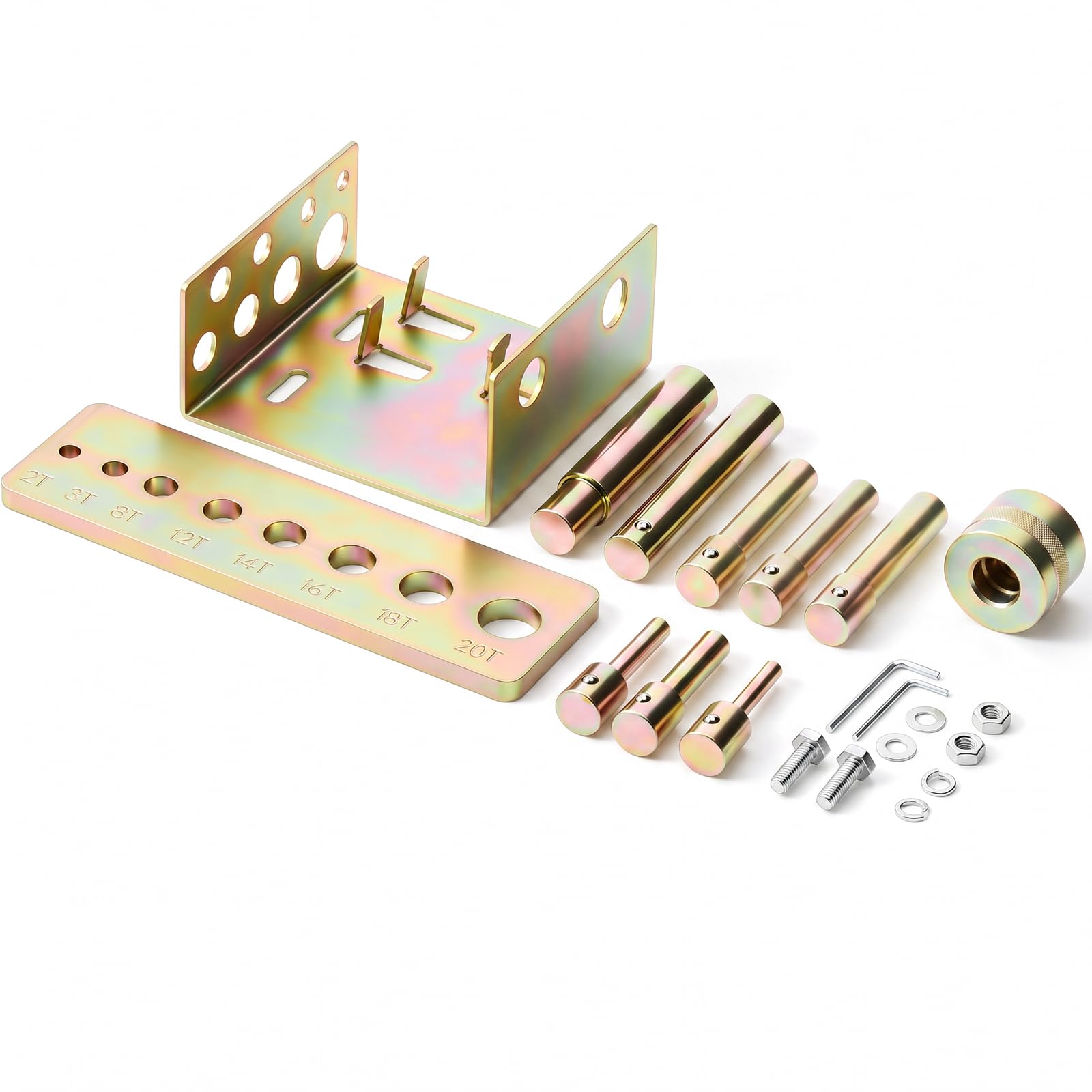 8 Pcs Hydraulic Shop Press Pin Punch Set for 2-20 Ton Capacity