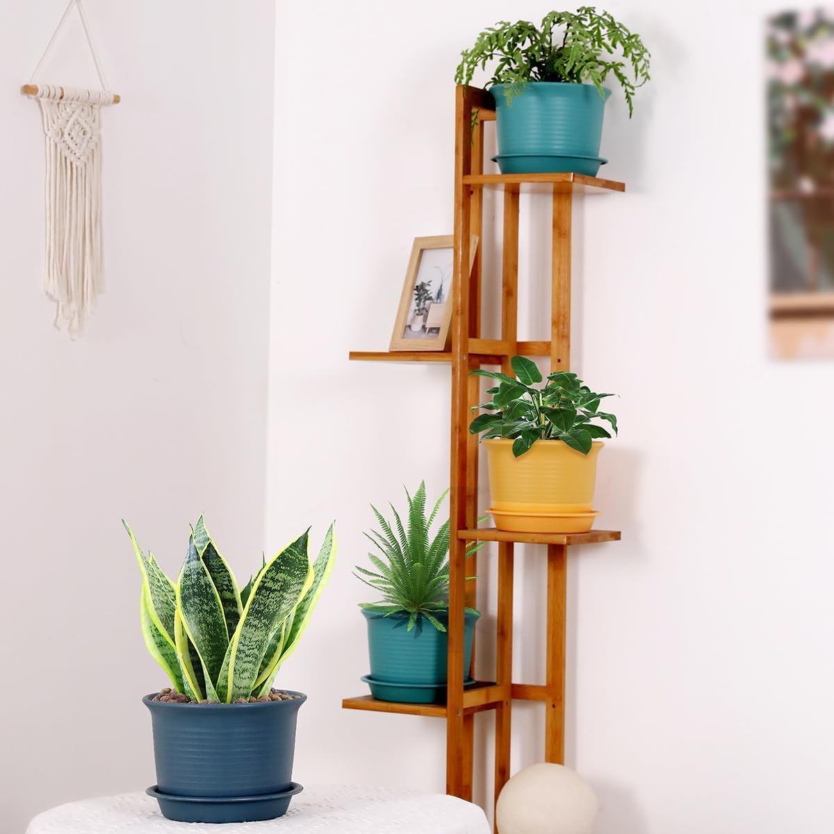 7 inch Large Plant Pots, 6 Pack Flower Pots,Planters for Indoor Plants, Planters with Drainage Hole and Tray Saucer