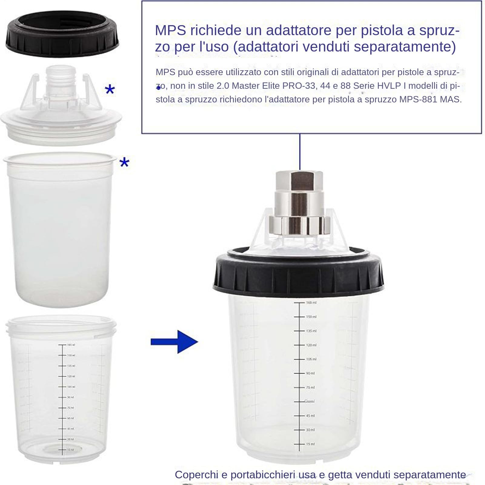 Vasos De Mezcla De Pintura Para Automóviles Vasos Medidores De Pintura 165 | Contenedores Transparentes Compactos Para Modelismo Muebles Automóvil