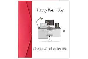 National Boss' Day Card with Envelopes for Bosses Men Women -- Funny...