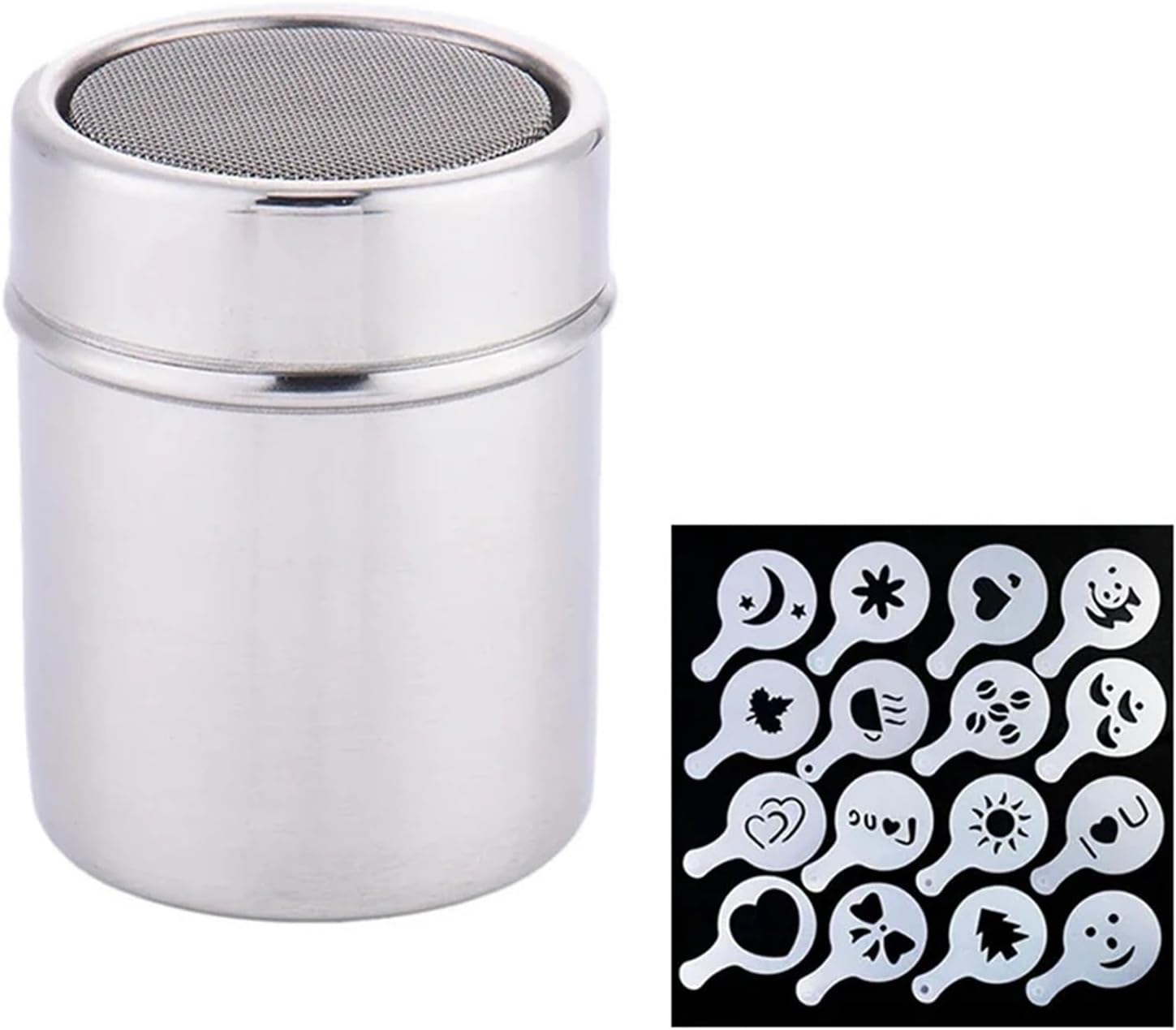 1set Coffee Stencil Set - PP Cappuccino Mold for Latte/Hot Chocolate, Reusable Sugar & Cocoa Decor Tool(1 Set)