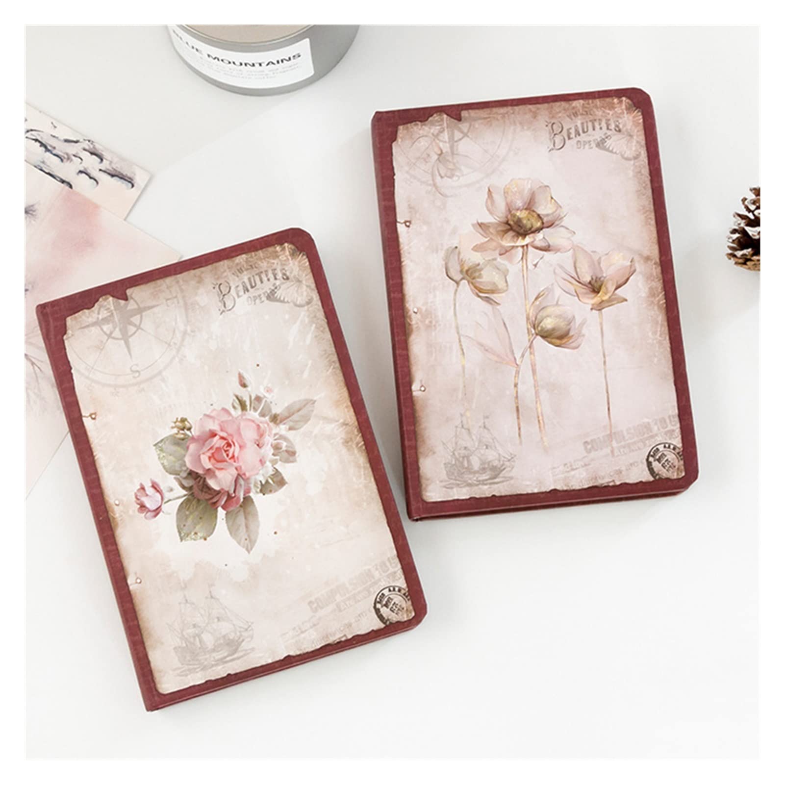 Hardcover Diario retrò Taccuino Blank Blank Insert Super Spessa 260 pagine 13 * 19 cm Blocco note for ufficio forniture for ufficio (Color : 02)