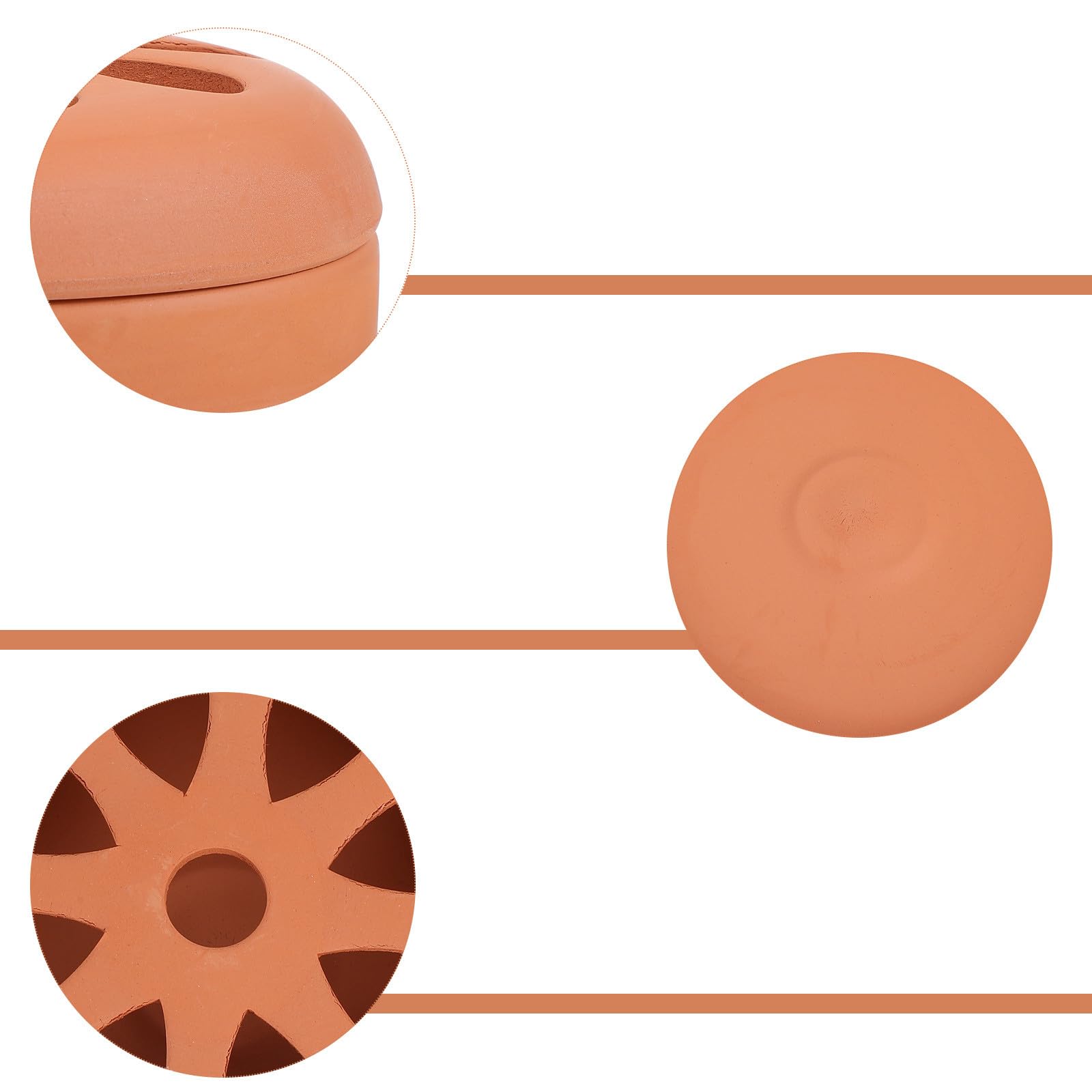 Bruciatore Portatile per Zampironi in Terracotta 2 Pezzi Marrone