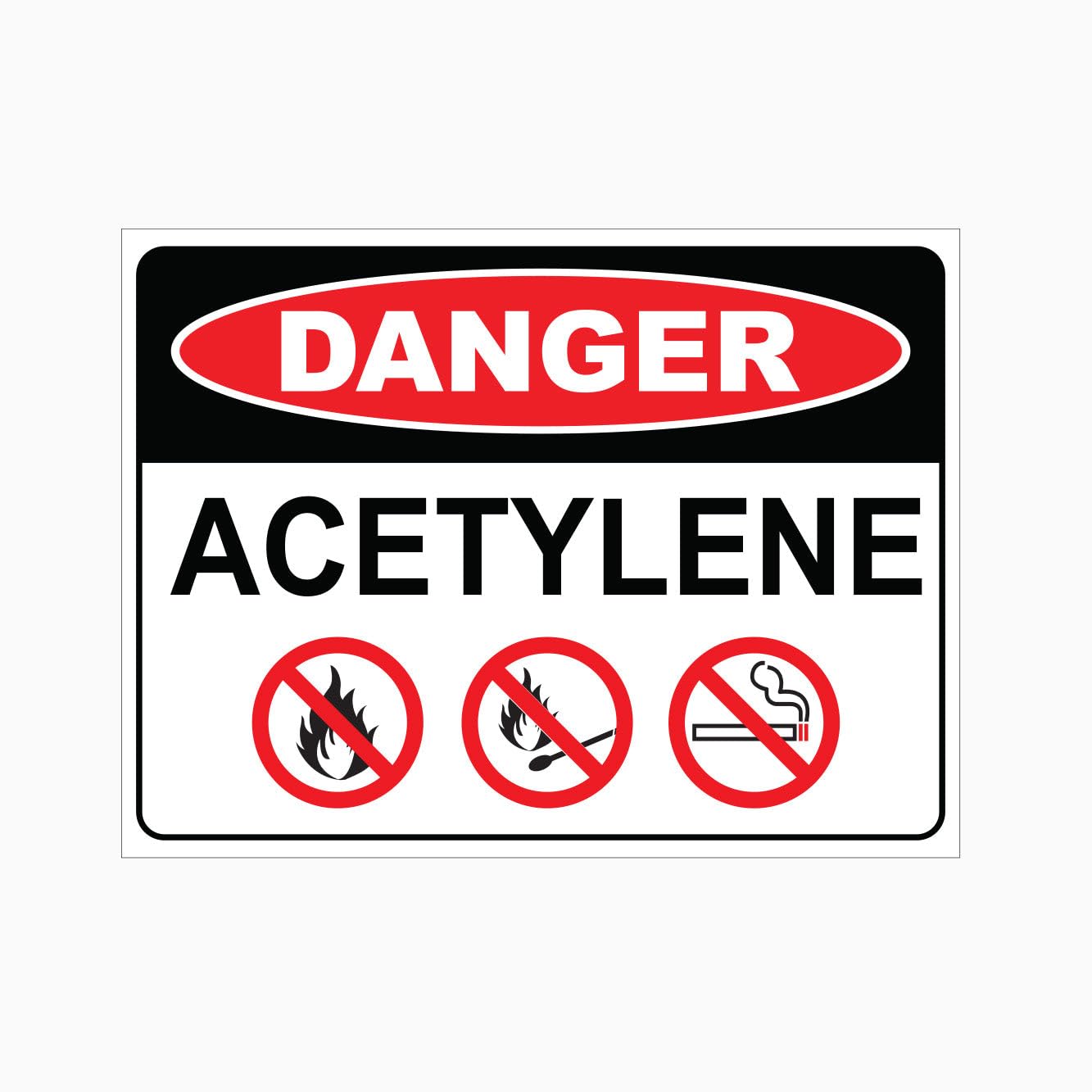DANGER ACETYLENE Sign Workplace Metal Tin Sign 8 x 12 inch for Industrial & Commercial Series