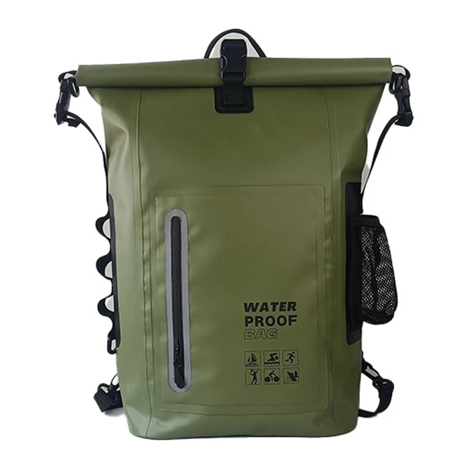 Sacca Impermeabile Borsa stagna impermeabile for kayak, zaino da nuoto, grande, for trekking fluviale, spiaggia, immersioni, rafting, canoa, campeggio in PVC.(Green)