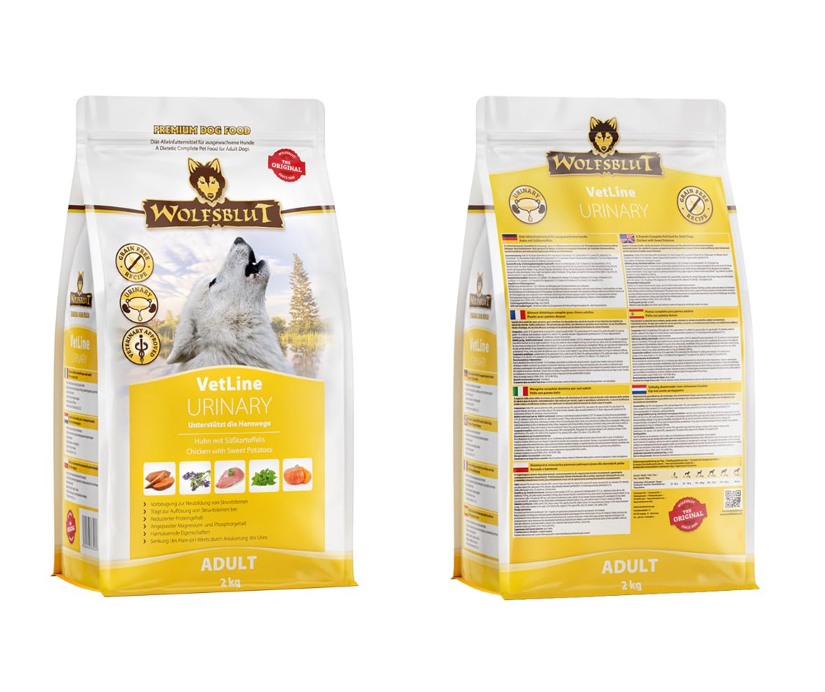 Wolfsblut Vetline Hundefutter - Urinary, 12x395g - Sparbundel, Sparpaket - inklusive Warnicks Tierfutterservice Hundesnack Goodie