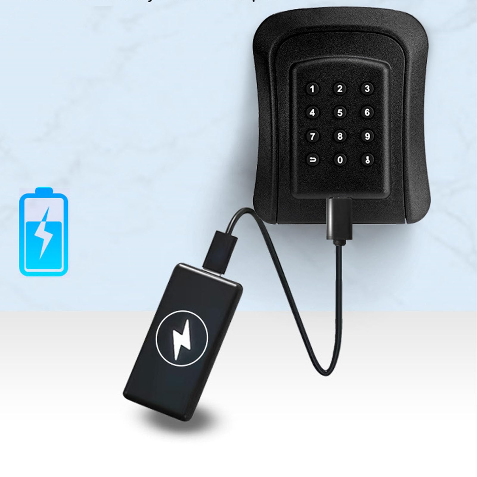 Cassetta di Sicurezza Portatile Intelligente per Chiavi con Grillo a U, Ingresso Meccanico Senza Chiave Bluetooth Resistente Alle Intemperie per Garage Domestico, Ufficio, Metallo