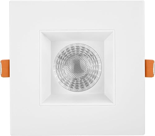 Miniatura 3 de Maxxima Foco LED empotrado cuadrado ultrafino de 4 pulgadas de bajo kelvin, antirreflejo, clasificación IC sin lata, 1200 lúmenes, 3 temperaturas de