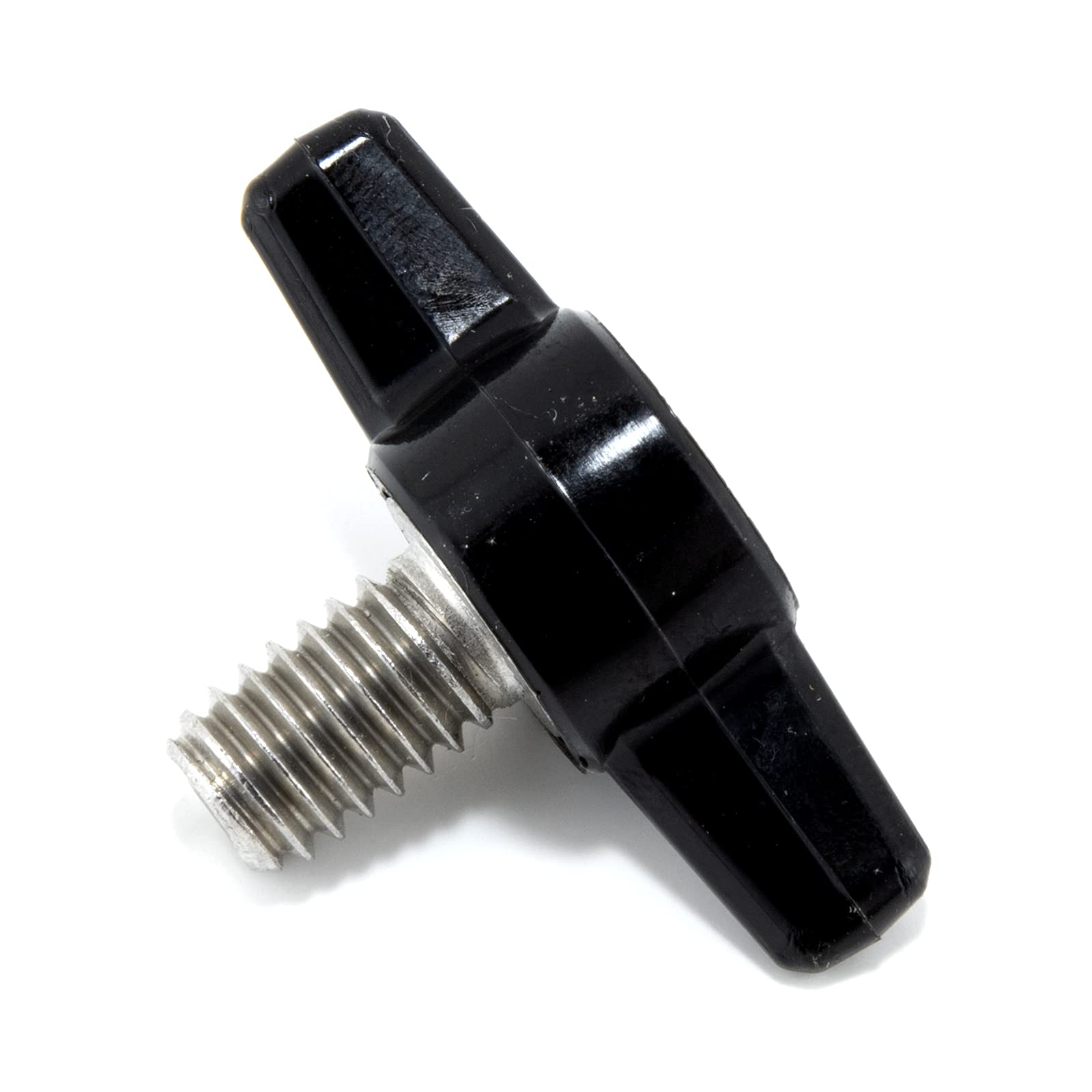 5/16"-18 x 1/2" Thumb Screw Stainless Steel - Black Tee Wing Plastic Knob - Standard/Coarse Thread Thumbscrew - Length: 0.500" - Proudly Built in USA