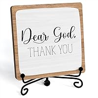 JUSITAKEET Farmhouse Christian Wood Sign Plaque 5x5 with Retro Stand - Home Office Shelf Decor for Mantle, Kitchen, Bookshelf (B20)
