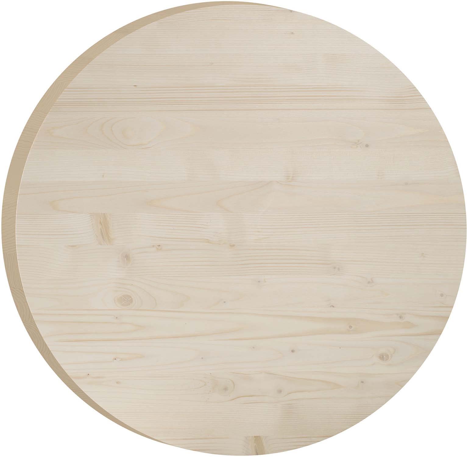 Tablero redondo para mesa de madera de pino, diámetro 75cm y gran grosor de 3 cm I ASTIGARRAGA