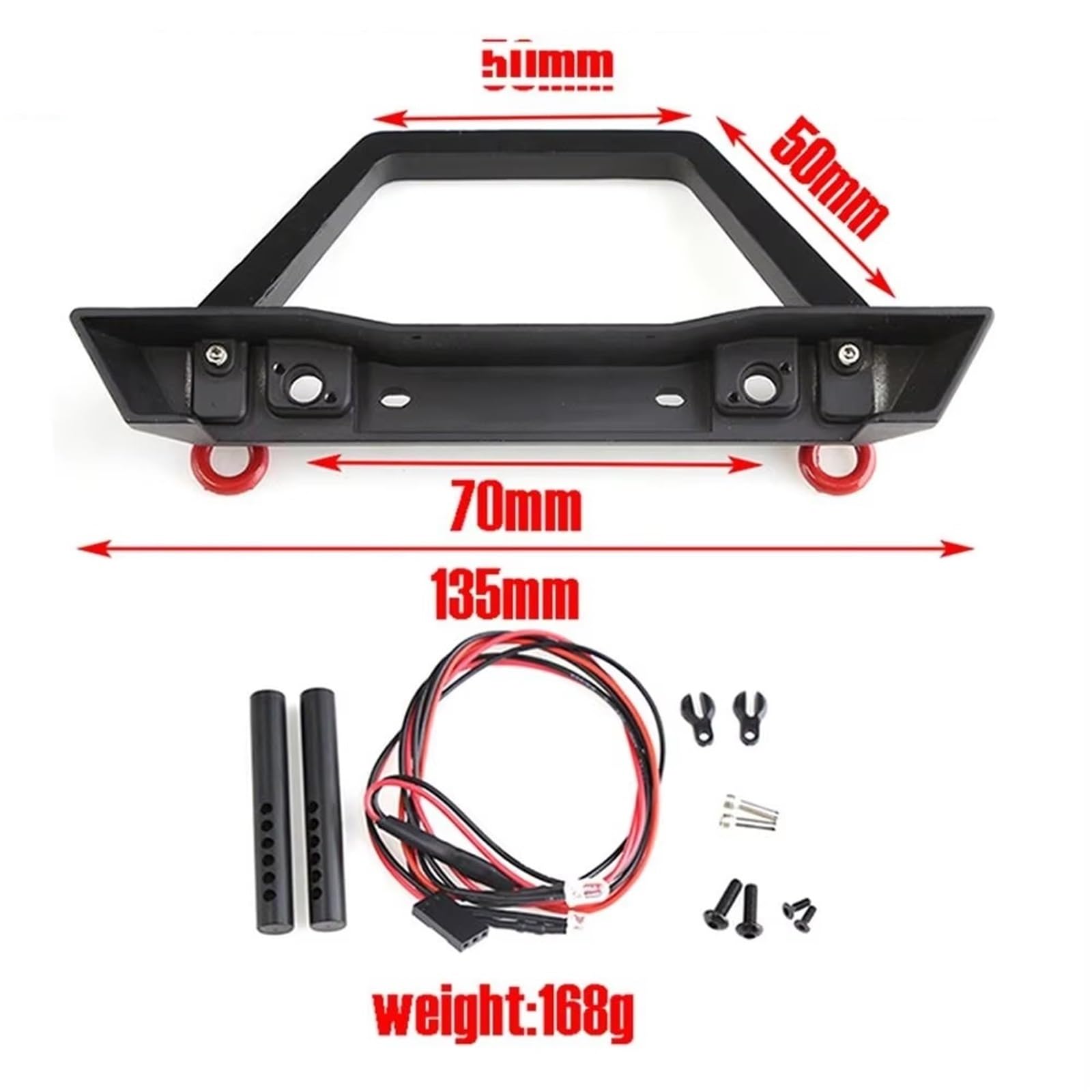 Paraurti RC per Axial per SCX10 per II 90046 per Traxxas per TRX4 1/10 RC Crawler Car Paraurti Anteriore con Gancio di Traino Parti Aggiornamento