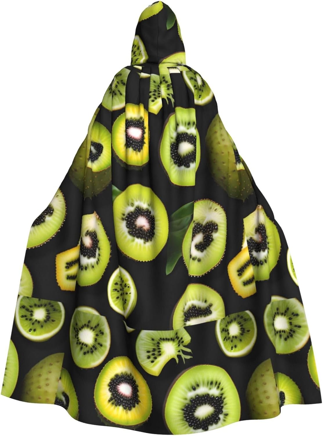Green Kiwi Men Women Halloween Role Play Party Decoration Hooded Poncho