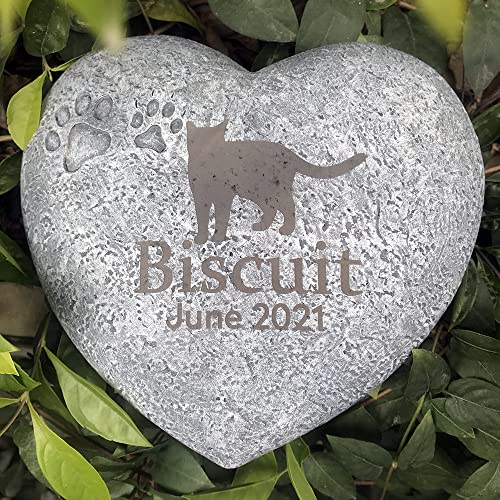 LAGGATTS Resin Pet Memorial Garden Stone Personalized, Dog Grave Markers, Cat Tombstone, Multiple Patterns, Engraved with Name and Dates