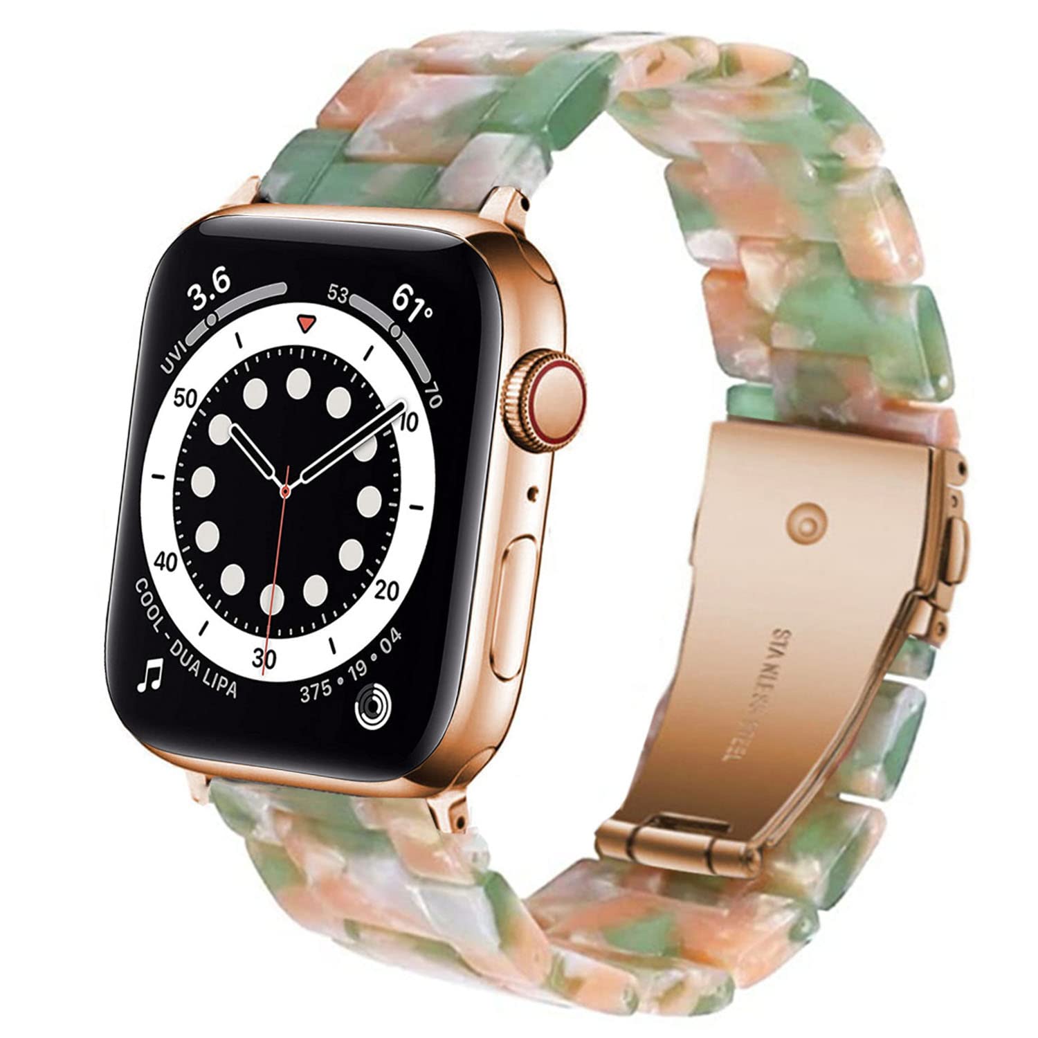 DEALELE Bands Compatible with Apple Watch 49mm 46mm 42mm 45mm 41mm 44mm 40mm 38mm, Colorful Resin Replacement Strap for iWatch Series 10/9 / 8/7 / 6/5 / 4/3 / Ultra/SE Women Men — view 37