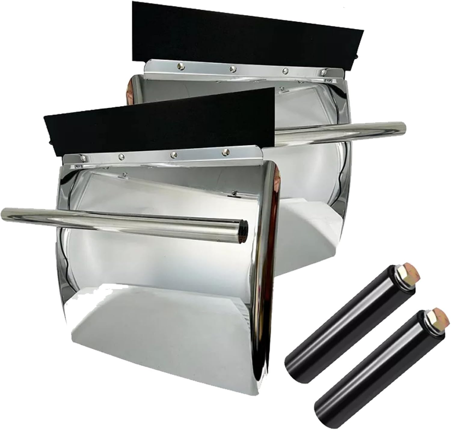 24"x24" Stainless Steel Quarter Fender & Quarter Fender Mount Post for Semi Truck Accessories Standard Mounting Tube Bracket Kit for Kenworth Freightliner Peterbilt (2PCS Left & Right)