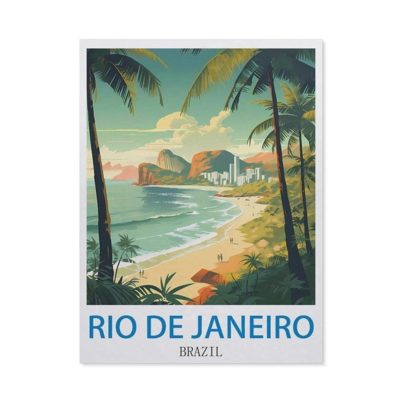 BEAYODKP 5D Diamond Painting Set for Adults and Children，Rio De Janeiro Brazil，DIY Diamond Crystal Rhinestone Embroidery Painting（40 x 50 cm/15.74 x 19.68 inches）-CK38