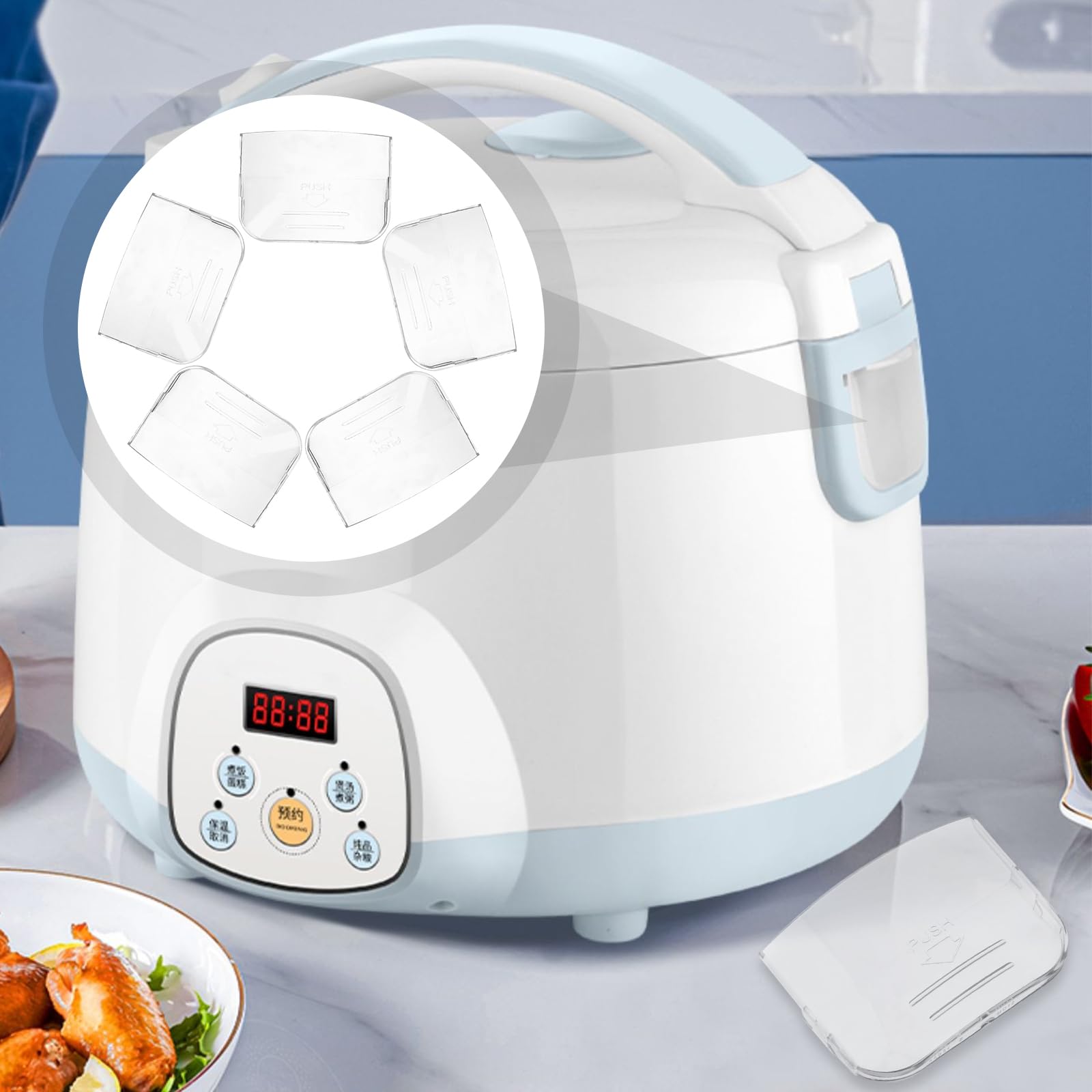 5-piece Universal Electric Rice Cooker Water Cup Replacement, Cooking Condensation Water Boxes for Pressure Cookers, Plastic Dripping Collectors