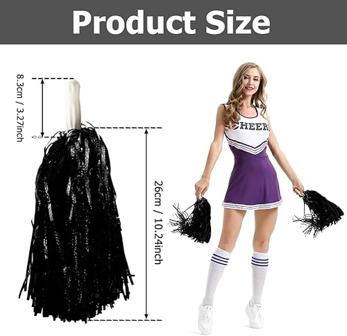 Vista 58 de Hooshing Pompones metálicos esponjosos, esponjosos, 12 unidades, 24 unidades, para equipo, deportes, fiesta de espíritu, adoptar un proceso