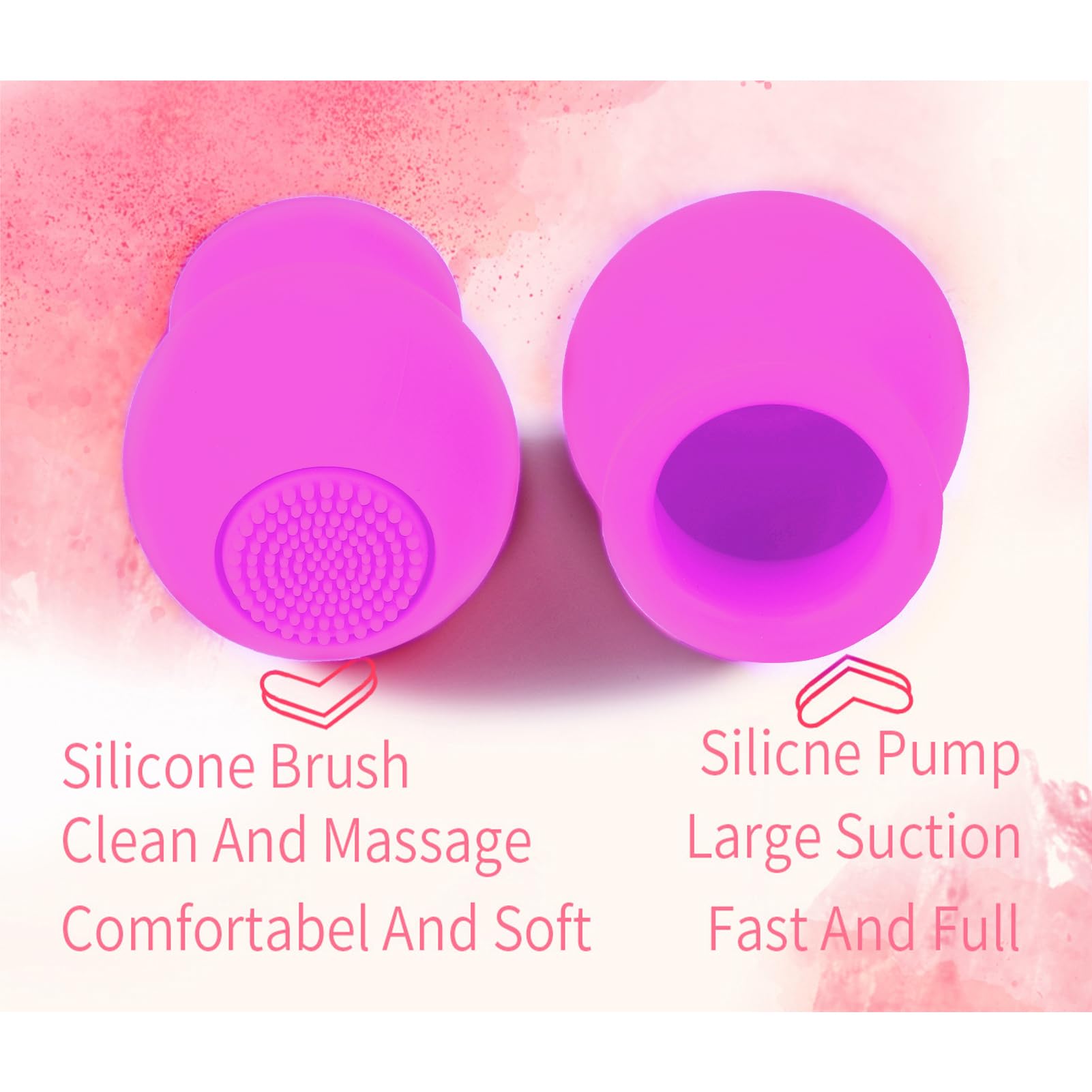 Bomba de Labios de Silicona 2 Colores para Masaje Facial con Cepillo