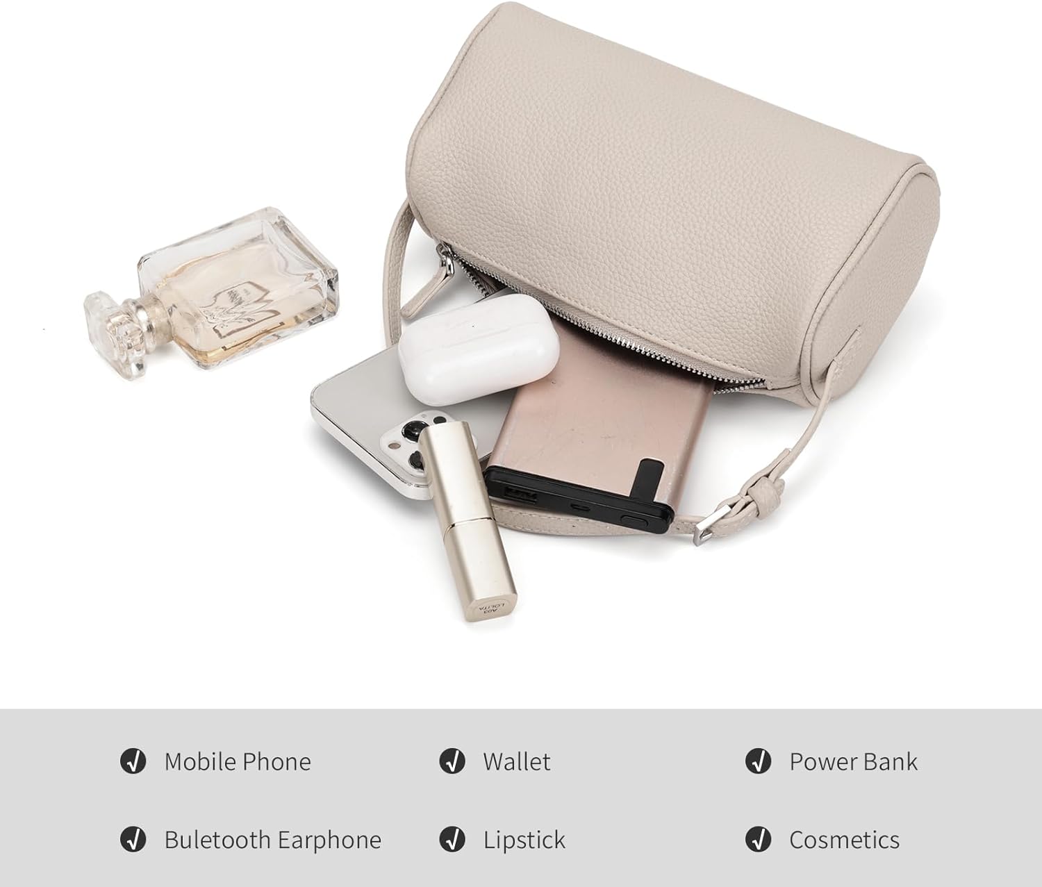 Crossbody Bag for Women Trendy PU Leather Small Barrel Purse Designer Hobo Bags Shoulder Handbags - Image 5