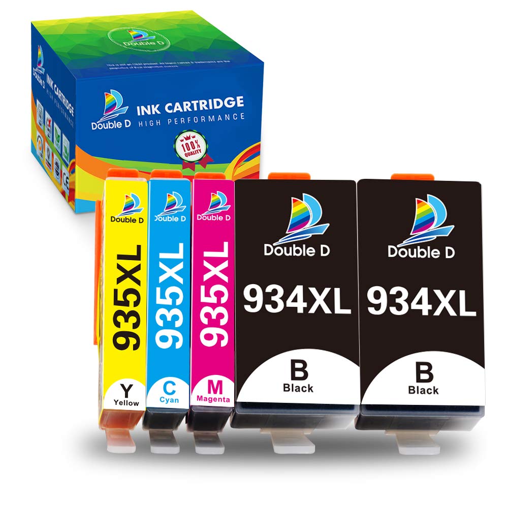 DOUBLE D934 and 935 Ink Cartridges Compatible Replacement for HP 934XL 935XL for HP Officejet Pro 6830 6230 6815 6835 6812 6820 6220 6810 Printers (2 BK,1 C,1 M,1 Y, 5Pack)