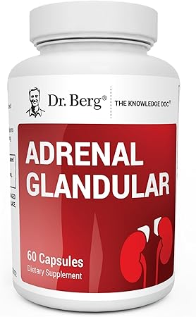 Dr. Berg Adrenal Glandular - Hormone Balance Formula That Supports Healthy Adrenal Function - Adrenal Support Supplement - 60 Capsules