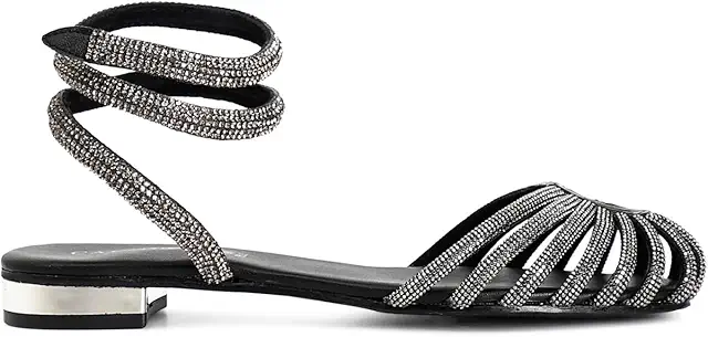 Cafè Noir C1XB1009: Sandalo Gabbia in Pelle con Strass