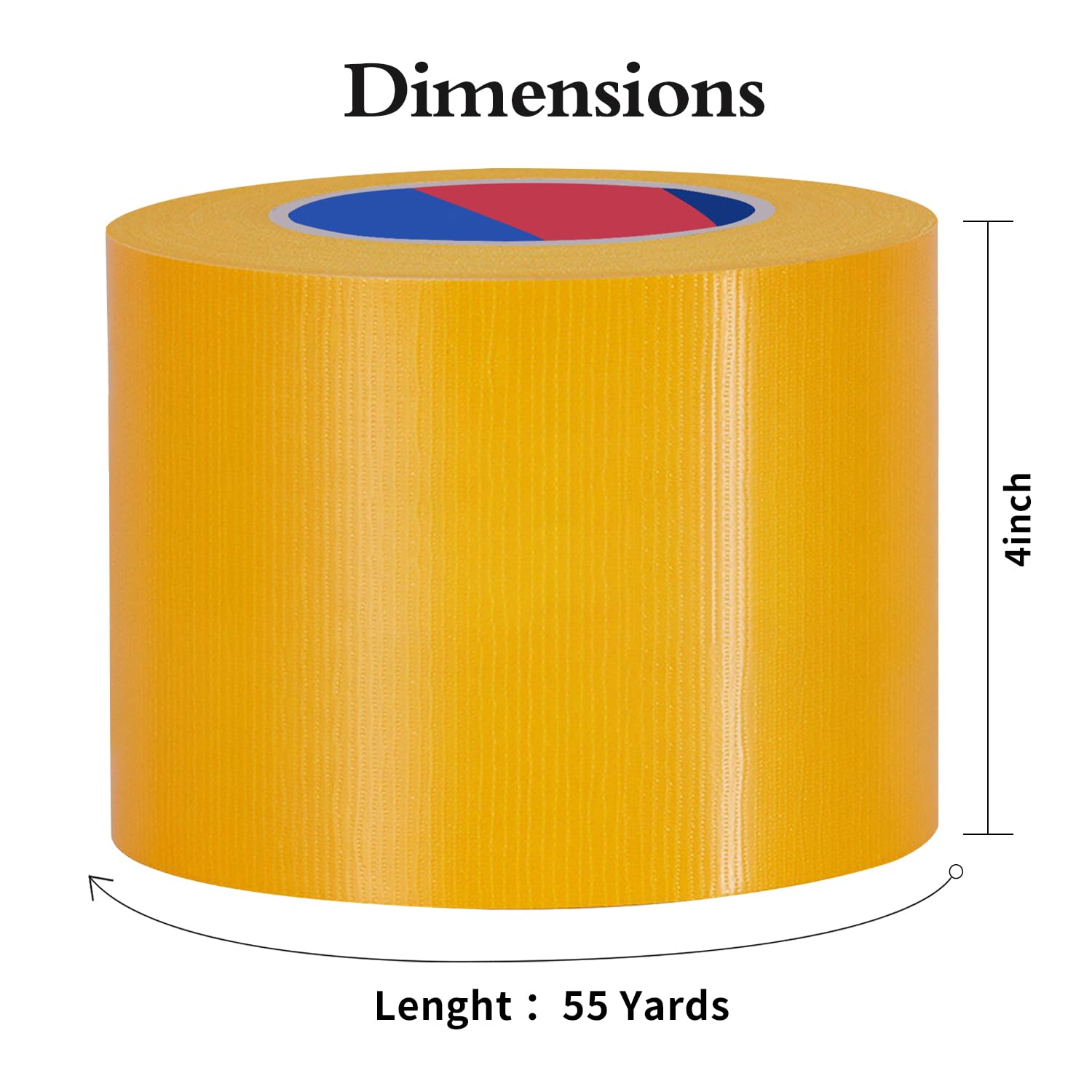 Duccinp Duct Tape 10 cm x 50 m Heavy Duty, No Residue, Tear by Hand & Waterproof Yellow Duct Tape - Image 2