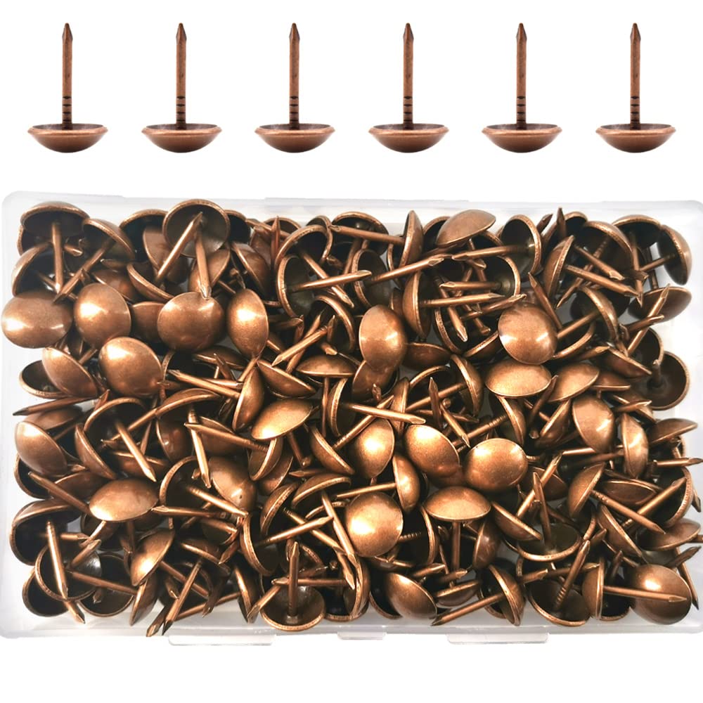 Ruidee Bronze 200 Pcs Antique Upholstery Tacks,Upholstery Tacks Pins,Furniture Decorative Thumbtacks,Tacks Thumb Tacks Push Pins (Std/Red )