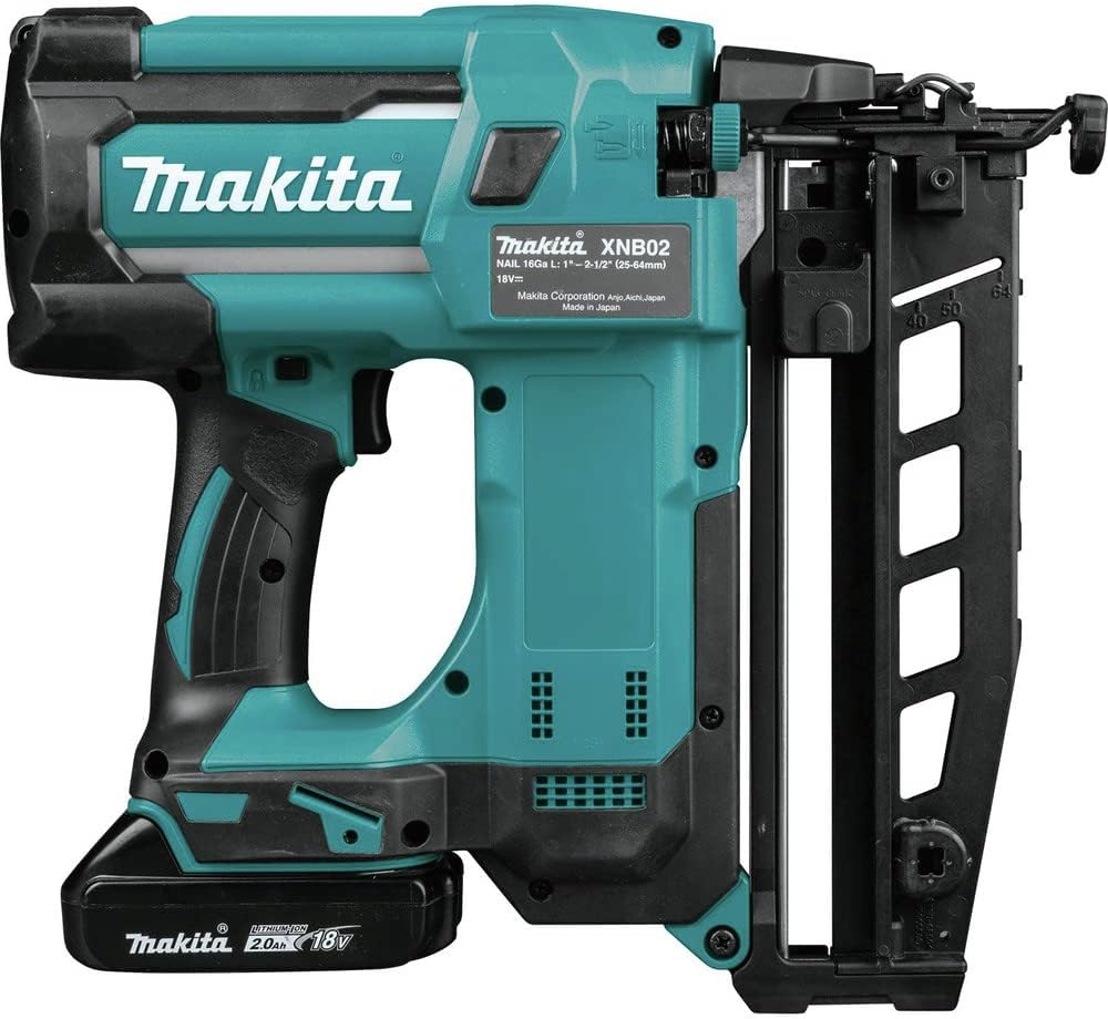 Makita XNB02RJ 18V LXT 2-1/2" Straight Finish Nailer Kit, 16 Ga