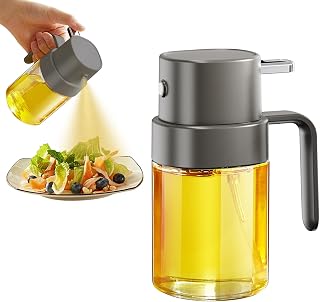 YARRAMATE Mini Oil Sprayer for Cooking, 6.8 OZ/ 200 ML Premium Oil Spray Bottle for Kitchen, Food-grade Olive Oil Sprayer, Portable Oil Mister for Air Fryer, kitchen, Outdoor BBQ and Camping (Gray)