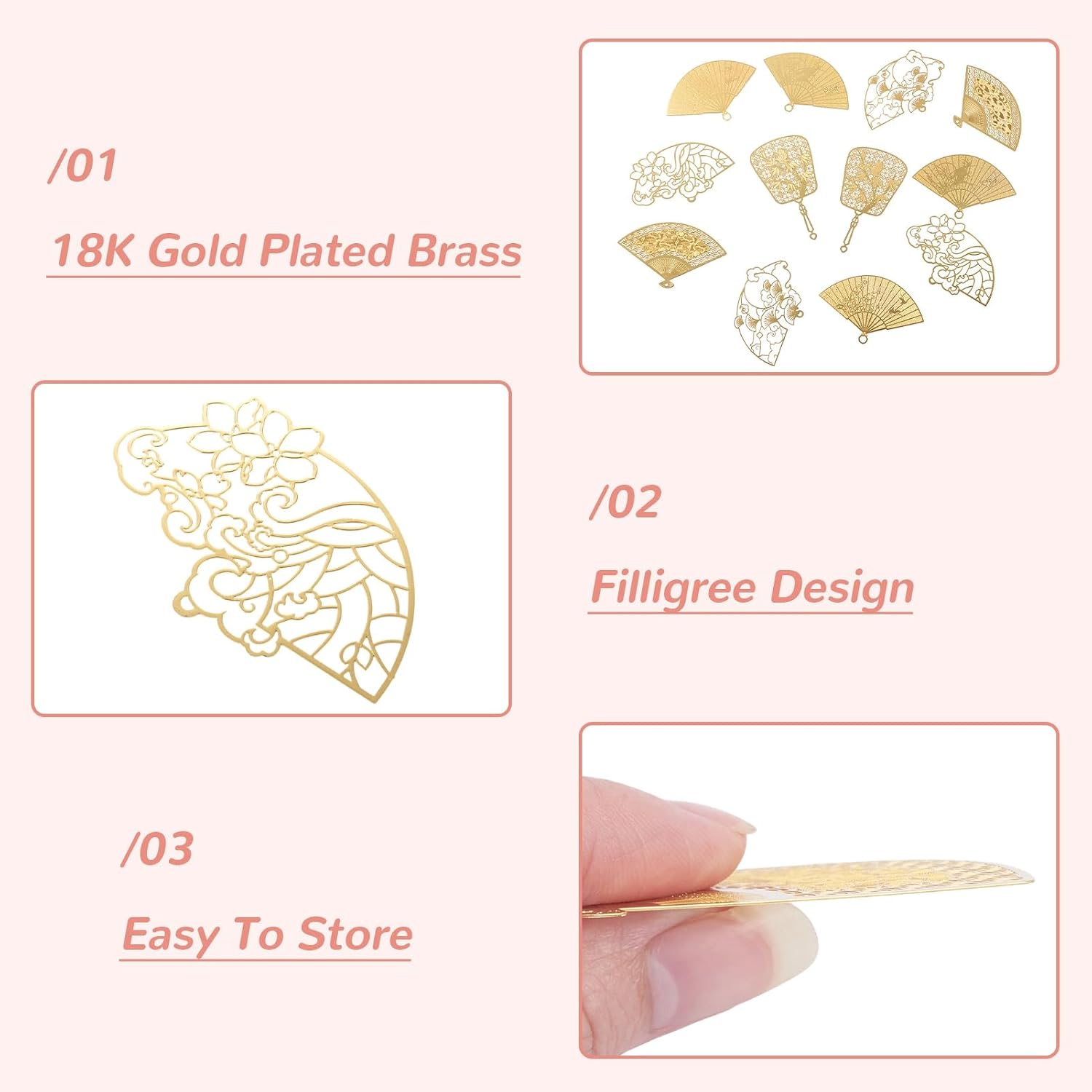 Filigree Charms for Wind Chimes Catcher Big Pendants Hollow Metal Embellishments Charms for Bookmark Suncatcher Keychains DIY Jewelry Making image 5