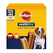 Pedigree Dentastix Snack per la Igiene Orale, Cane Medio 10-25 kg Confezione Scorta, 56 Bastoncini – 1440 gr