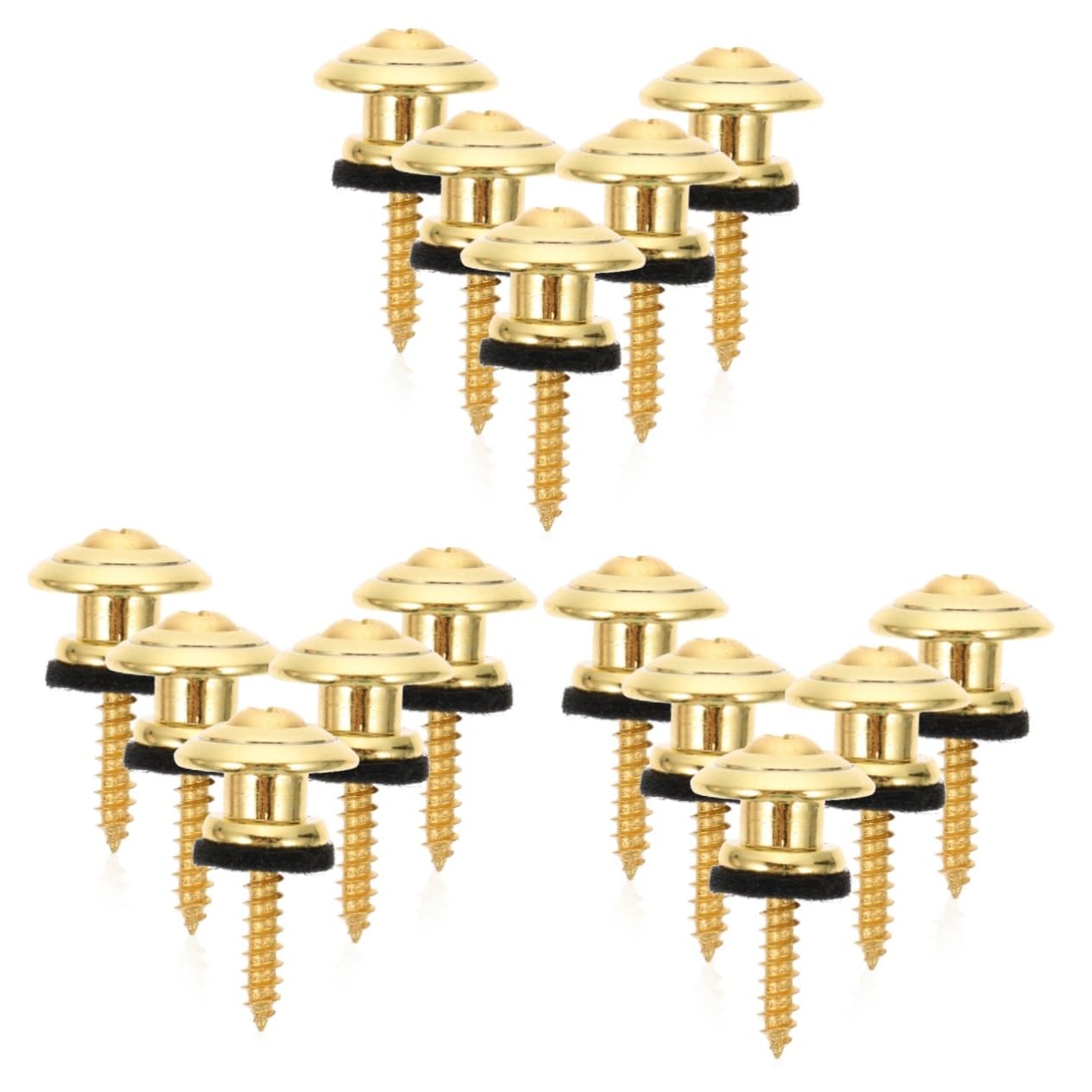 JEWEDECO 3sets Acoustic Electric Bass Guitar Strap Lock Button Metal Guitar Strap Locks 5pcs*3